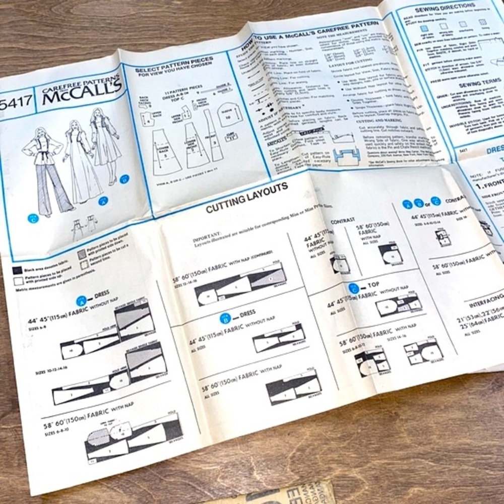 Vintage 1977 McCalls dress/top sewing pattern - Picture 5 of 7